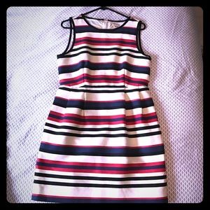 Red, white, and blue J Crew striped dress.