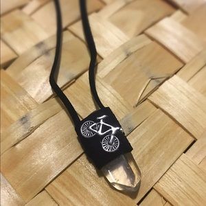 Crystal necklace- bike charm - made by me