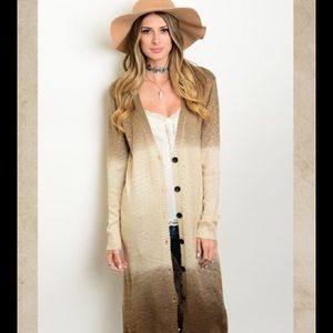 Brown Beige Cardigan