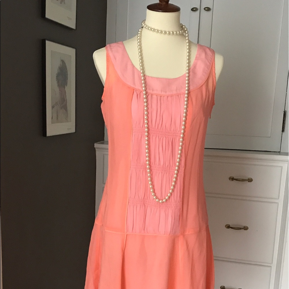 Sundance silk dress with slip, pink/peach size 4