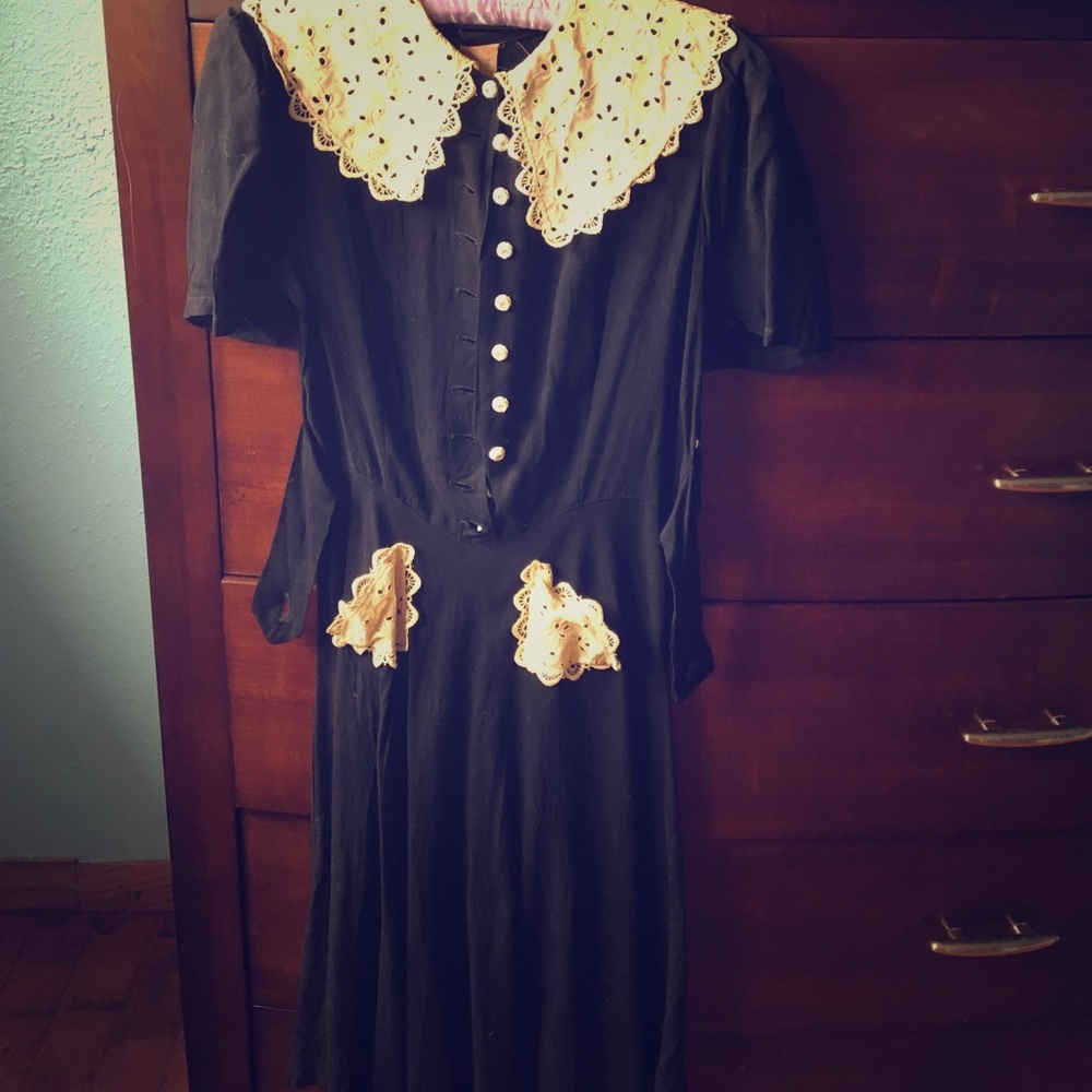 Vintage 30s black dress