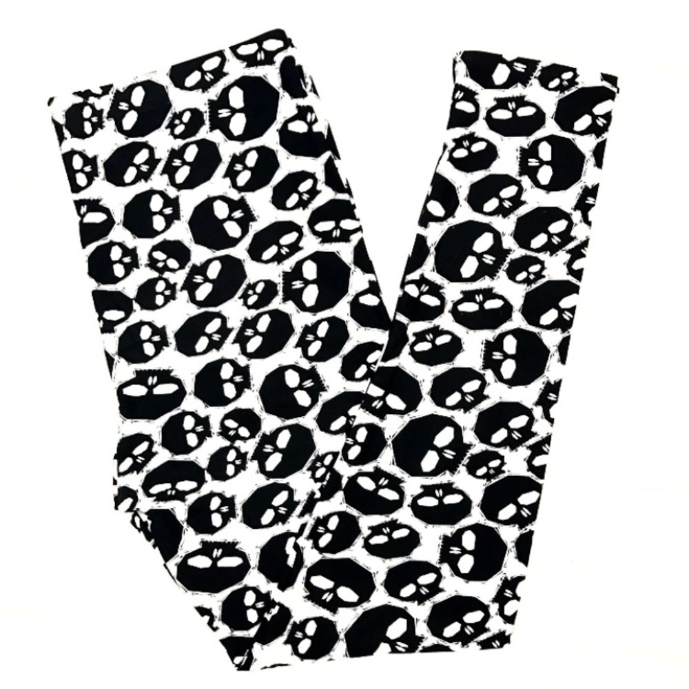 Buttery Soft Skeleton Skull Leggings Plus Size TC