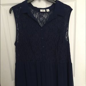 Navy blue knee length dress