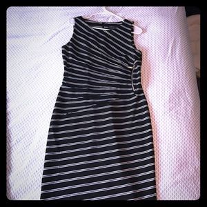 Ivanka Trump size 10 black and white striped dress