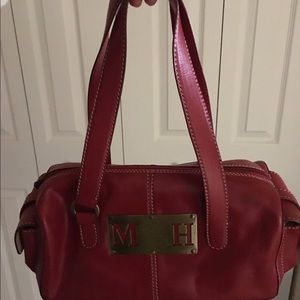 Red Mario Hernandez Handbag. Genuine Leather