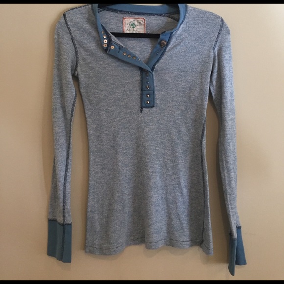 Free People Tops - Free People Long Sleeve Studded Shirt