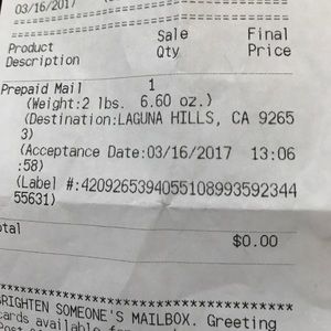 Shipped item