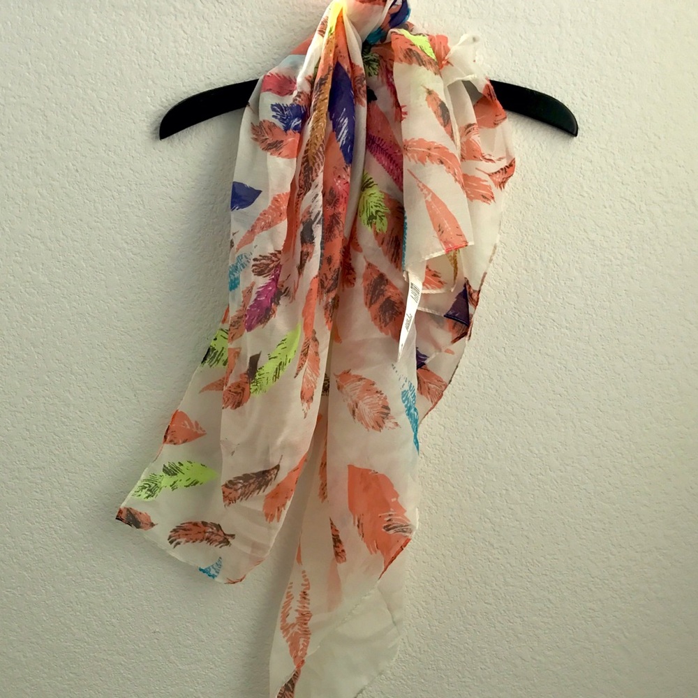 🎇Abstract colorful feather print scarf🎇