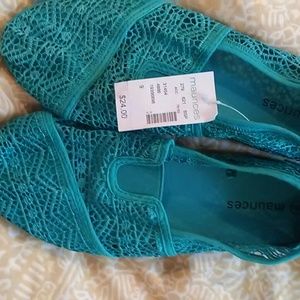 New Maurice's teal spring slip on shoes size 9
