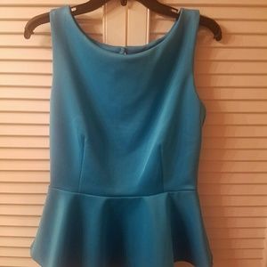Blue Peplum Top