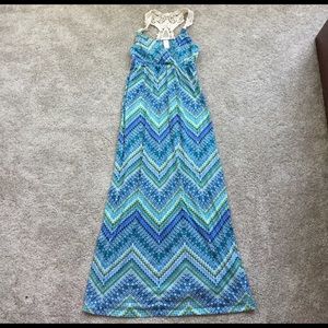 Maxi dress with crochet racerback