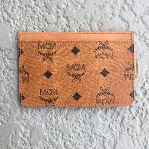 NEW MCM Leather Cognac Card Holder