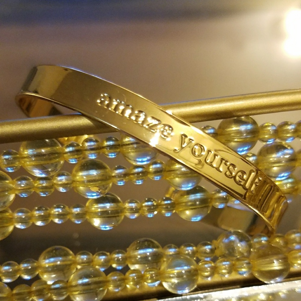 NEW! Gold "Amaze Yourself" open bangle