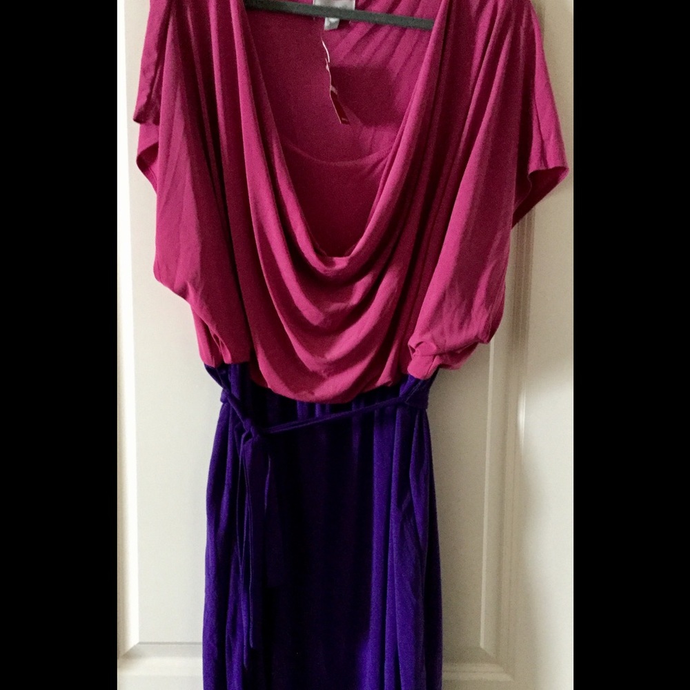Colorblock Fuchsia & Purple Dress