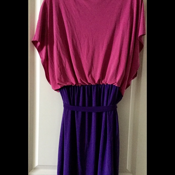 Colorblock Fuchsia & Purple Dress - Picture 5 of 6