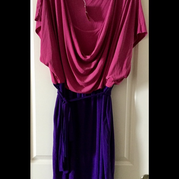 Colorblock Fuchsia & Purple Dress - Picture 6 of 6