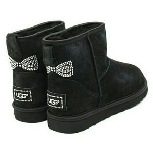 Ugg Mini Bow Crystal Short Booties Ladies/Girls