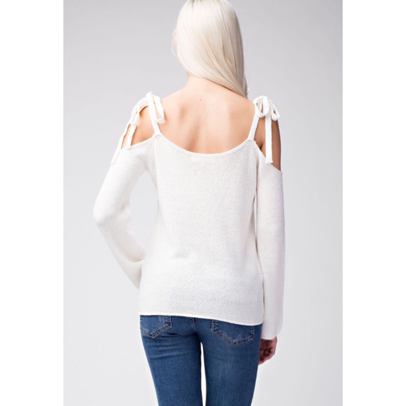 NEW Cold Shoulder Tie Long Sleeve Knit - Picture 5 of 6