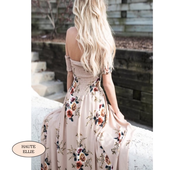 ☀️Sale☀️Apricot Off Shoulder Front Wrap Dress - Picture 8 of 8