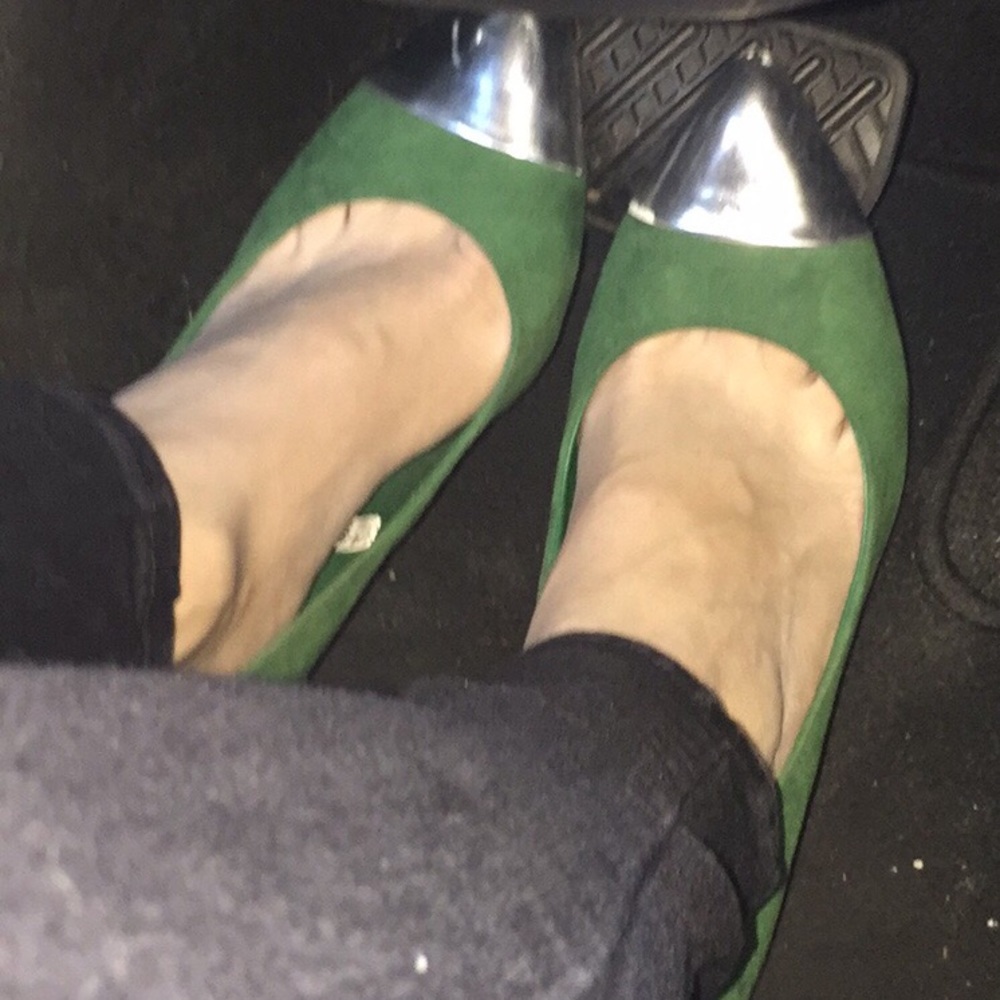 Kelly Green and Silver tipped Pumps