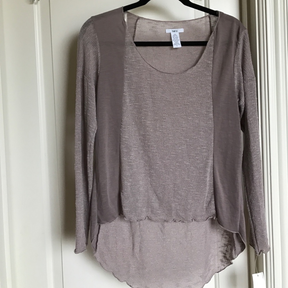 bar III high/low long sleeve shirt *NWT* size L