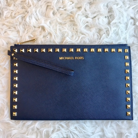 Michael Kors Selma Stud-Trim Saffiano Clutch - Picture 2 of 7