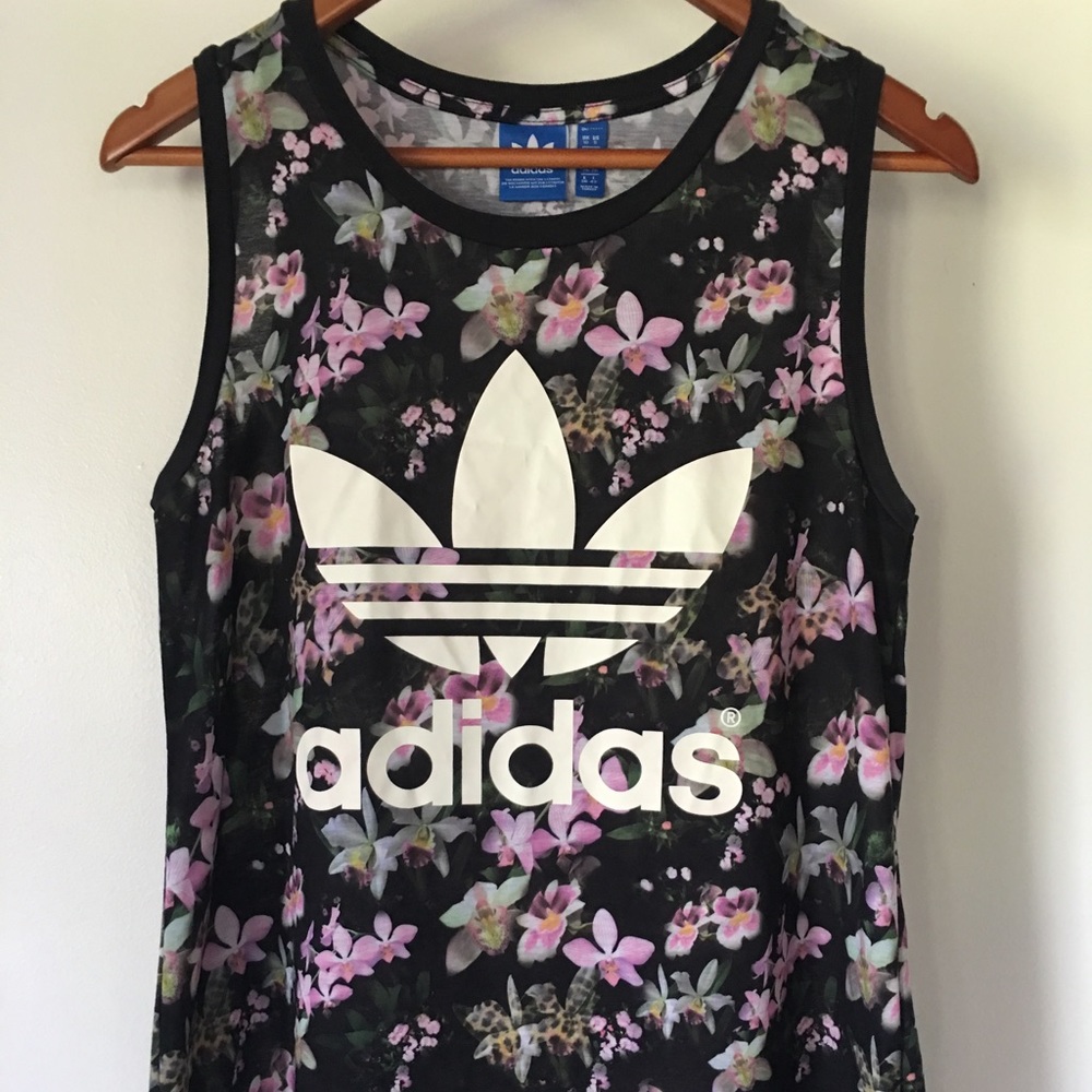 Adidas floral tank top jersey