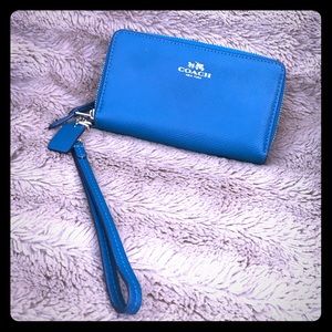 Teal coach wallet & clutch