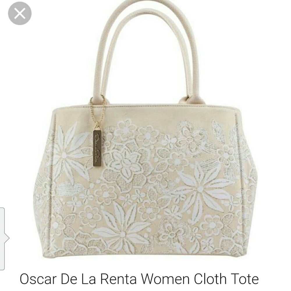 COATED CANVAS TOTE BY OSCAR DE LA RENTA