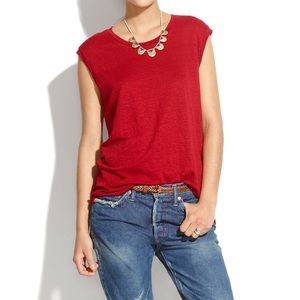 Madewell modern linen muscle tee