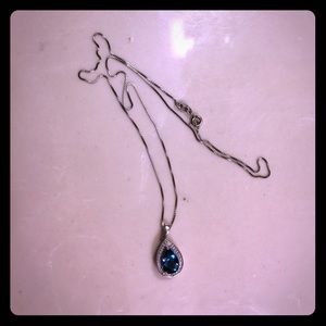 NWOT Blue and white zirconia necklace