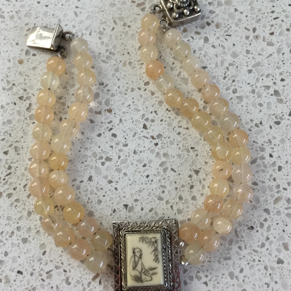 New one of a kind gemstone/Sterling bracelet