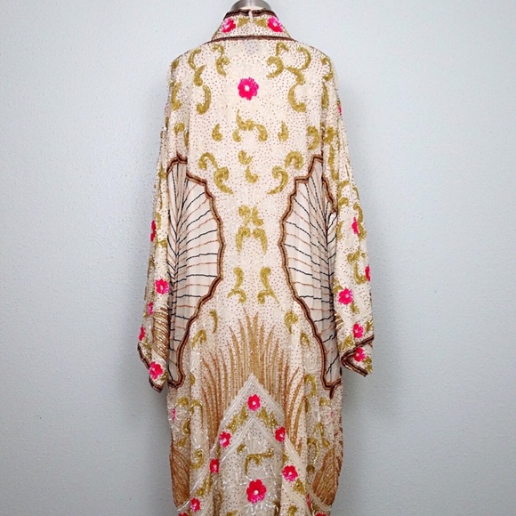 Vintage Beaded Sequined Kimono Jacket - Picture 3 of 7