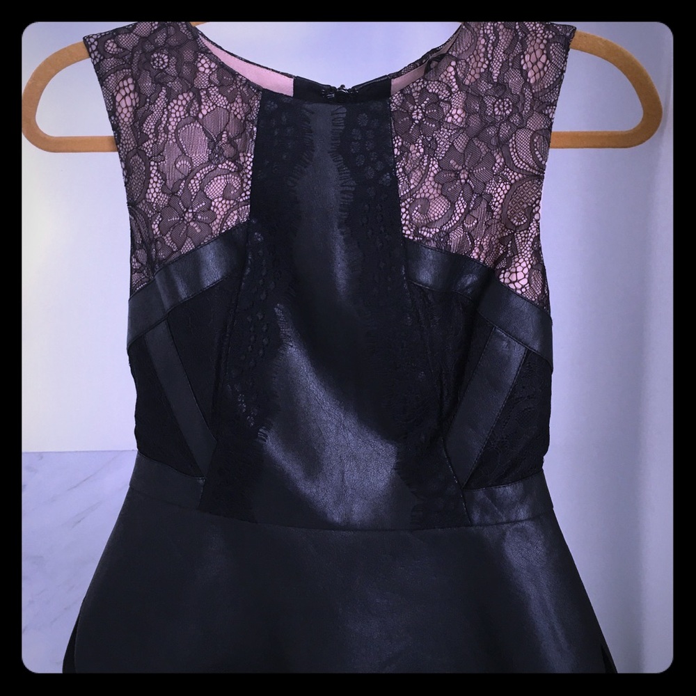 New leather and  lace BCBG top