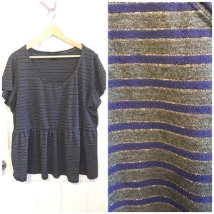 Torrid Peplum Striped Tee