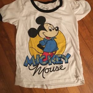 White Mickey Mouse tee