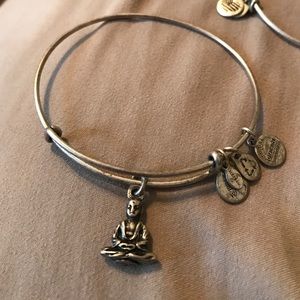 Alex and Ani Buddha silver bangle