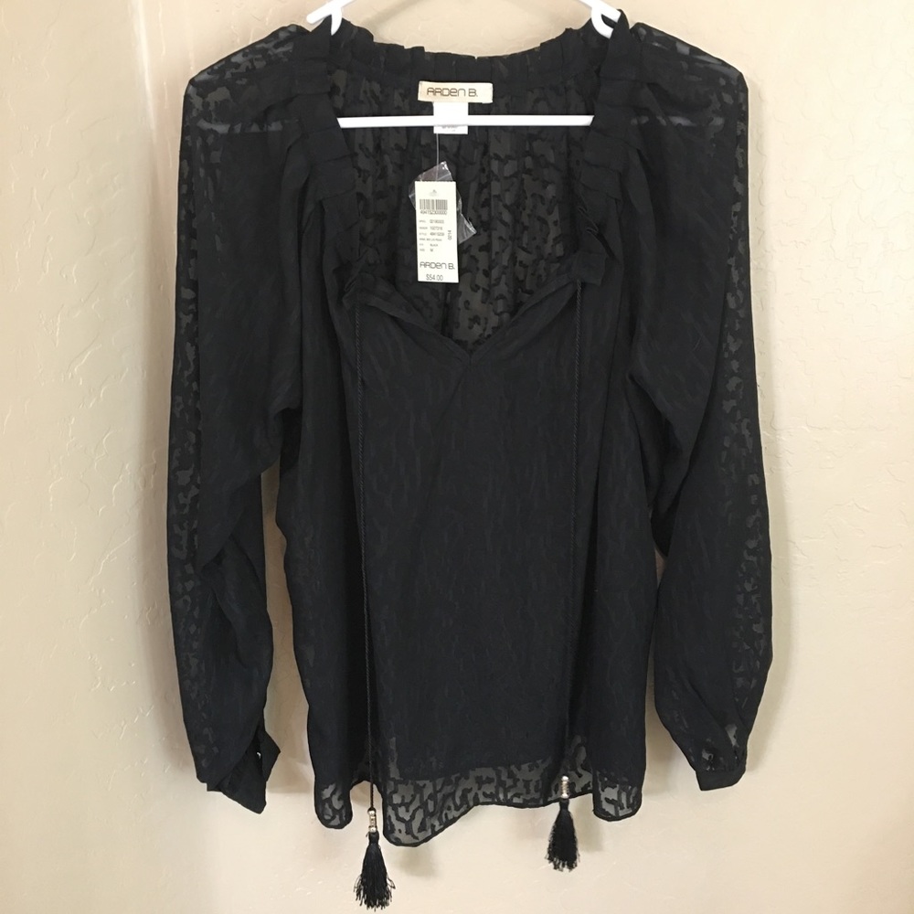 Sheer black Arden B top