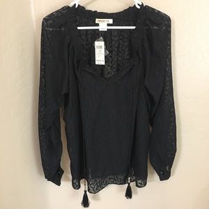 Sheer black Arden B top