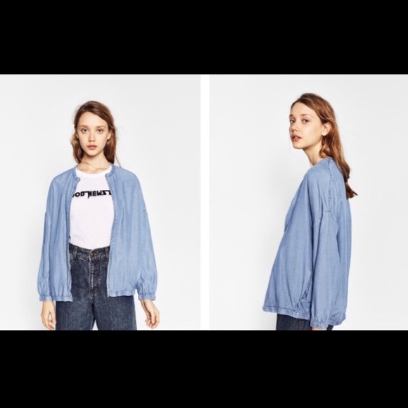 Zara Denim BomberJacket - Picture 2 of 4