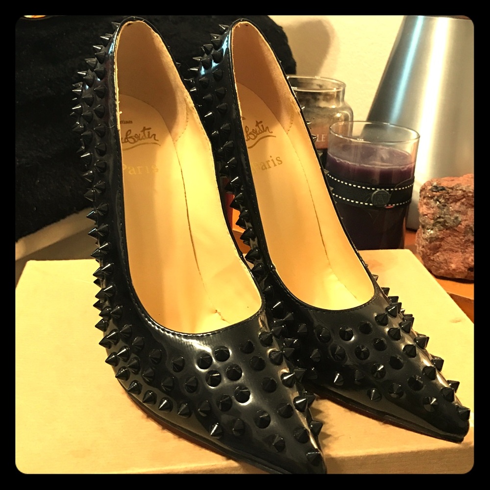 Louboutin Patent Leather Pigalle Spike 120 Pumps