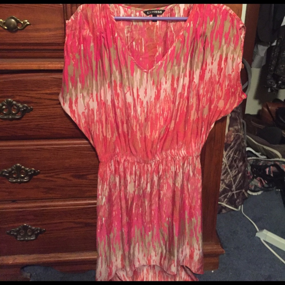 Silky Pink White Dress