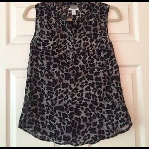 Leopard Print Sleeveless Blouse