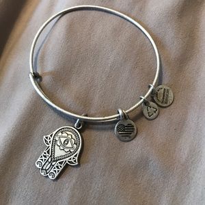 Alex and Ani silver hamza hand bangle
