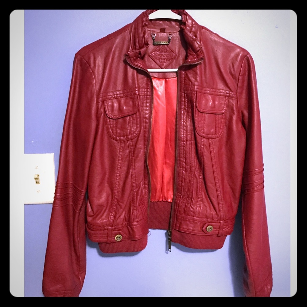 Red leather jacket