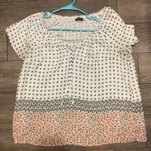 White Floral Torrid Blouse