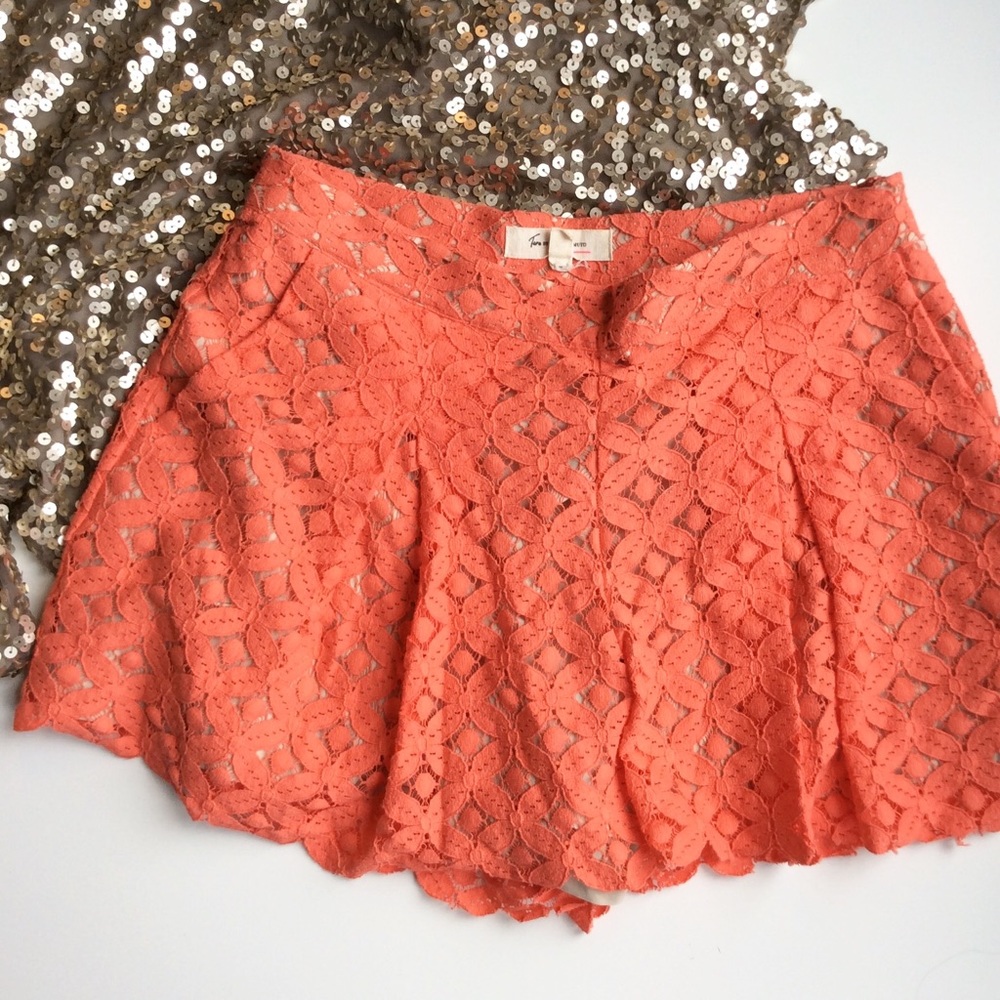 Coral Lace Shorts