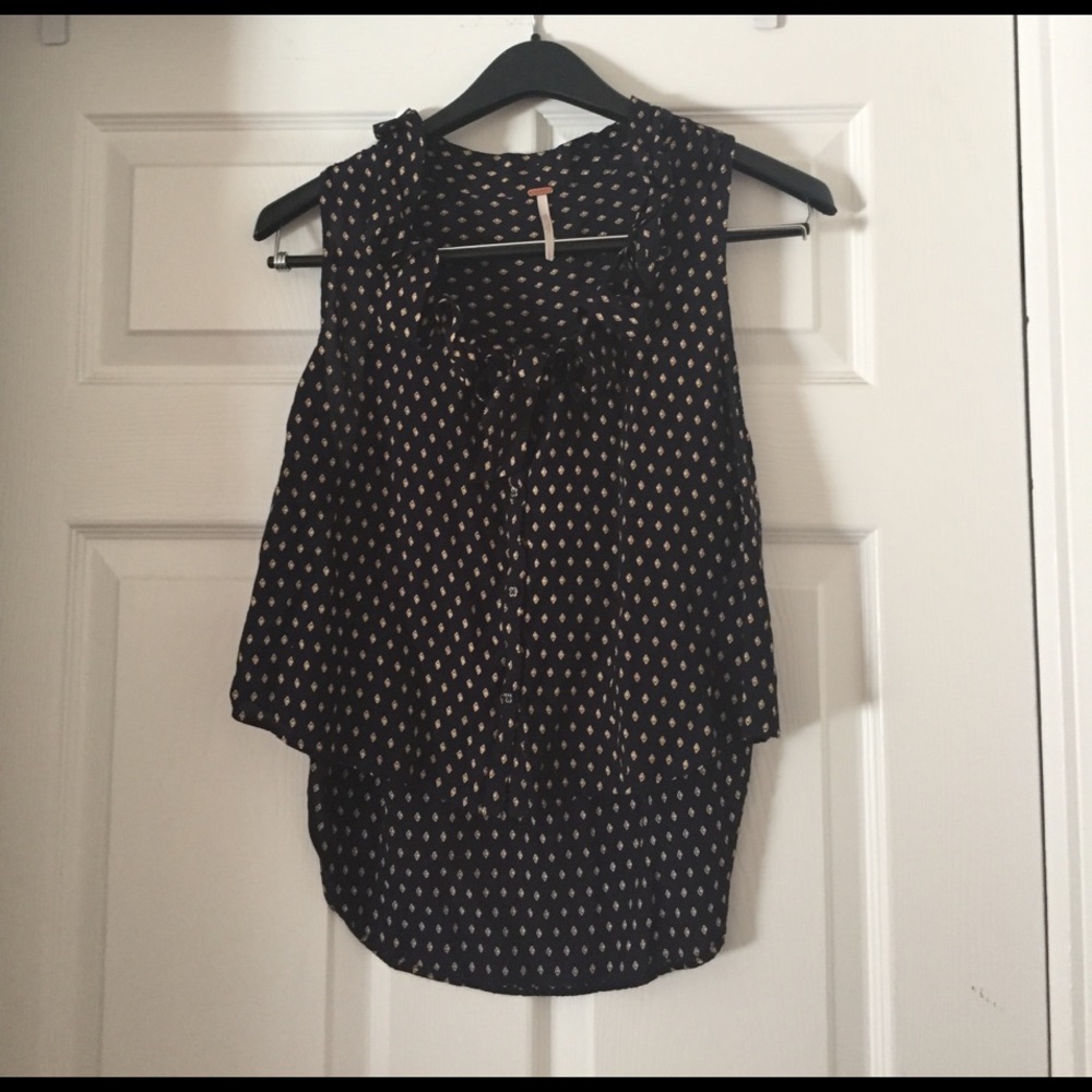 Free People high low crop top sleeveless blouse.