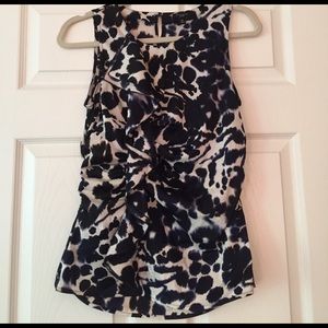 Leopard Print Sleeveless Blouse