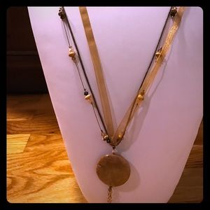 Long multi-media necklace - handmade!
